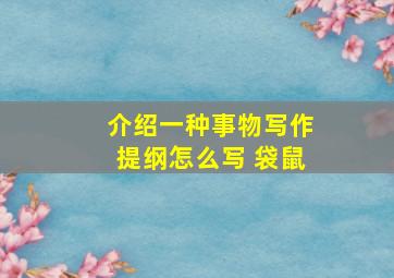 介绍一种事物写作提纲怎么写 袋鼠